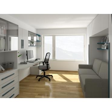 Idee d'arredo per una stanza studio - render