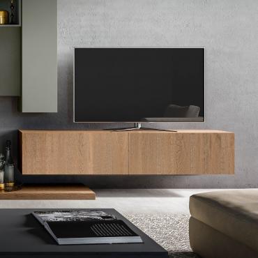 Plan meuble Tv en modèle 192 cm composé de n.2 modules à abattant