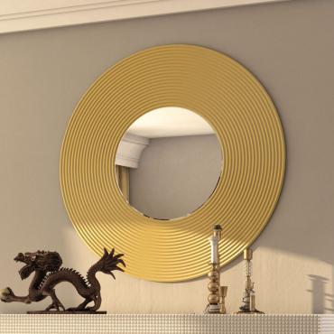 Miroir rond soleil avec cercles décoratifs Crop