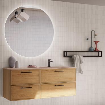 Meuble de salle de bain suspendu en chêne N113 Frame