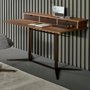 Bureau home office en noyer canaletto Nelson de Bonaldo