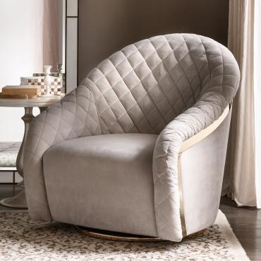 Fauteuil pivotant matelassé de luxe Portofino de Cantori