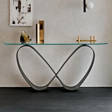 Console en verre et métal design Butterfly de Cattelan