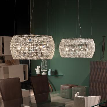 Lampadario moderno con cristalli Kidal di Cattelan