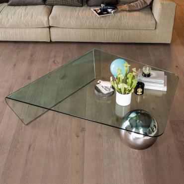 Table de salon design en verre incurvé Globe par Cattelan