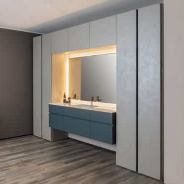 Arredo bagno su misura con top in corian Brooklyn