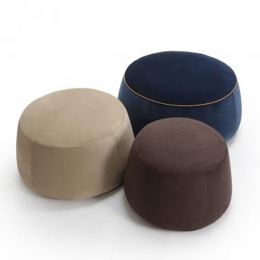 Poufs repose pieds bombé Cobalto en tissu