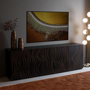Credenza di design con inserti in massello Ramses outlet