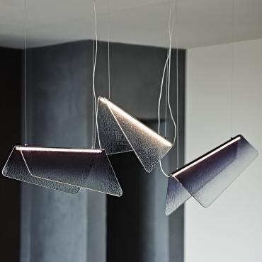 Suspension verre design en forme de papillon Velar de Cattelan