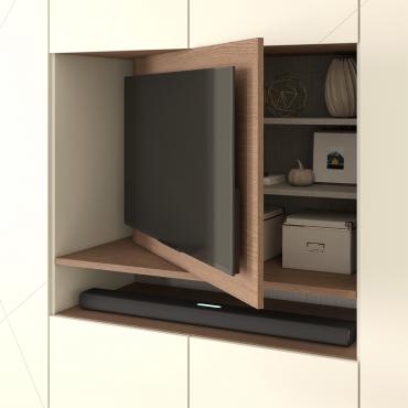 Module d'armoire dressing avec télé au milieu Lounge TV