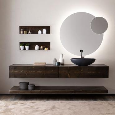 Mobile bagno su misura in legno massello Glamour - composizione cm 210 p.50