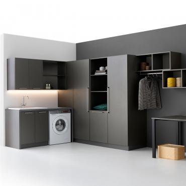 Buanderie d'angle avec espace pour lave-linge apparent Oasis L01