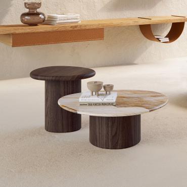 Tavolini da salotto con base in legno massello Bolé