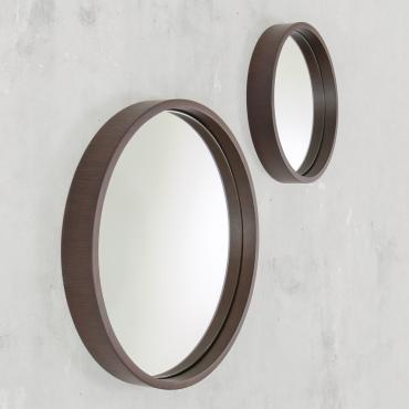 Miroir rond avec cadre en bois Hopes