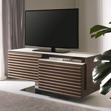 Meuble TV design en noyer Rufus