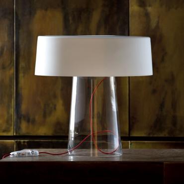 Glam de Prandina - Lampe de chevet de design italien en verre soufflé avec câble rouge