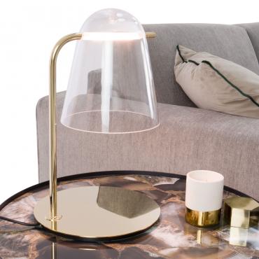 Lampe avec abat-jour en forme cloche en verre Sino de Prandina