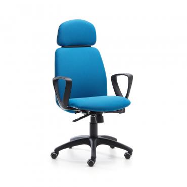 Chaise de bureau rembourrée Jack avec dossier moyen ou haut et appui-tête