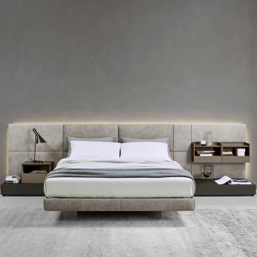 Letto sommier in legno o imbottito con boiserie California