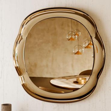 Miroir mural avec cadre en miroir bombé Henri