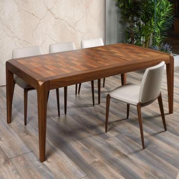 Table extensible en bois massif décoré Daiki