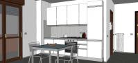 Progettazione 3D Monolocale - vista zona cucina