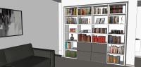 Progettazione 3D Open Space - particolare libreria