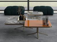 Table basse de salon avec plateau céramique et en verre Atrevido en différentes hauteurs