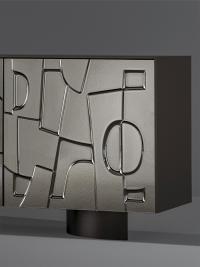 Buffet 3 portes design en verre imprimé Image de Bonaldo - version couleur bronze