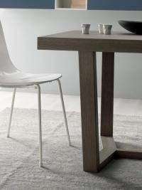 Table rectangulaire en bois extensible Paros, avec allonge centrale ou deux allonges aux extremités