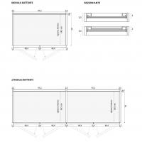 Armoire à portes battantes avec portes vitrées Boutique - dimensions et sections de portes spécifiques