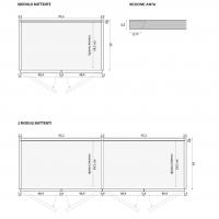 Armoire moderne à portes battantes Flash - dimensions détaillées et section de la porte