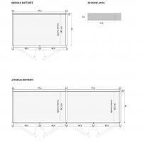 Armoire à portes battantes avec bandes verticales en contraste Slice Player - Dimensions spécifiques et sections des portes
