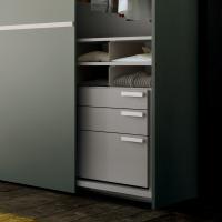 Equipements internes pour armoire coulissante Wide - meuble à 2 tiroirs et 1 grand tiroir