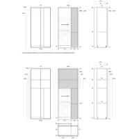 Dimensions détaillées - compartiment à 2 portes pour lave-linge, sèche-linge et rayon latéral