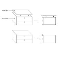 Base soggiorno con cassetti Plan - completa di top in tinta cm p.1,4