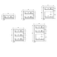 Éléments avec tiroirs Plan - dimensions spécifiques cm p.44