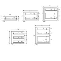 Éléments avec tiroirs Plan - dimensions spécifiques cm p.52,4