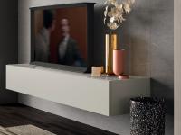 Base avec porte abattante Plan, idéal comme meuble TV suspendu au style Design