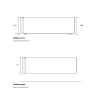 Détails des modules simples avec appui au sol ou suspendu - Schéma et Dimensions