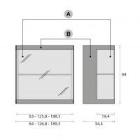 A: vetro trasparente grigio // B: serigrafia Piombo