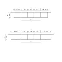 Armoire d'entrée avec penderie et bureau Aliant 02 - Modèle et dimensions avec élément pont de 147,5 cm