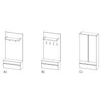 Meuble d'Entrée penderie avec tiroirs apparents Wide 02 - Modèles