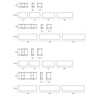 Schémas de la Bibliothèque intégrée pour le canapé Holiday - Modèles et Dimensions