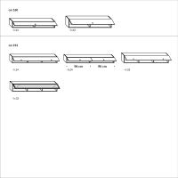 Modèles et Dimensions du meuble suspendu vasistas Plan (Largeur 160 - 192 cm)