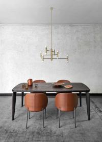 Table moderne Nelia en bois et finition chêne brossé Fashion Wood