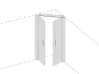 Schéma de l'armoire d'angle Lounge avec portes battantes