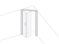 Schéma de l'armoire d'angle Lounge avec porte à abattant (à soufflet)