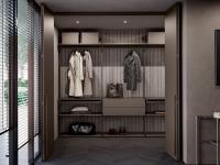 Altro esempio di cabina armadio separata dalla camera da letto con un armadio a muro lineare Lounge 