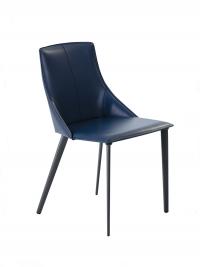 Chaise moderne en cuir avec pieds en métal Antelos